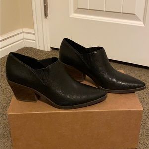 Lucky Brand Black Leather Pointed Ankle Booties